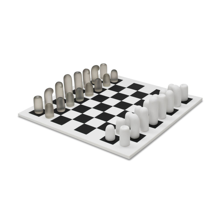 Noodle Chess & Checkers Set Black & White