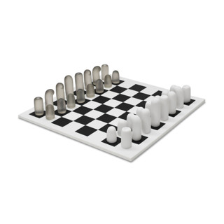 This is a multicolor decorative objects by Tina Frey called noodle chess & checkers set black & white in standard