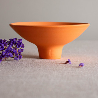 This is a orange decorative objects by Lisa Fleming called orange porcelain vessel 4 in standard