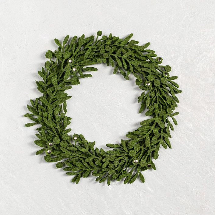 Green felt table wreath Decorative Object by Home Minted