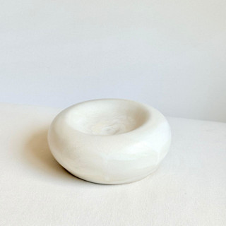 This is a white decorative objects by Cloude Made called sculptural concave bowl in standard