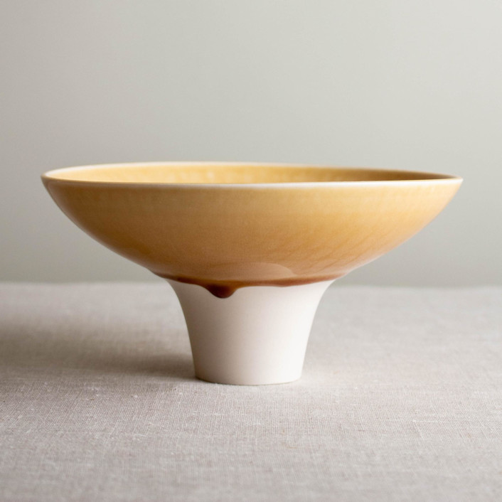 Butterscotch Glazed Pedestal Vessel
