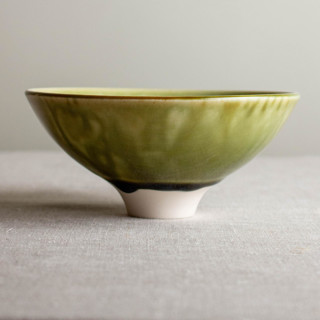 This is a green decorative objects by Lisa Fleming called mirror green glazed vessel 1 in standard