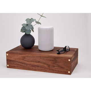 This is a natural accent pieces by Reds Wood Design called medium walnut appliance cord box in standard