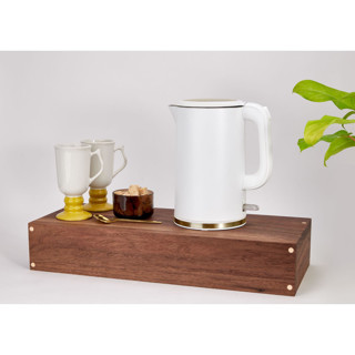 This is a natural accent pieces by Reds Wood Design called large walnut appliance cord box in standard