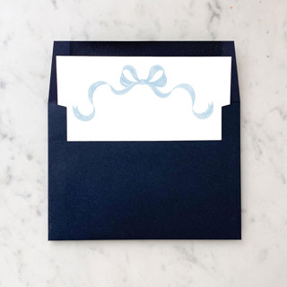 This is a blue wedding envelope by Design by Laney called A7 Envelope Liners Blue Bow Square Flap (set of 10) in standard.