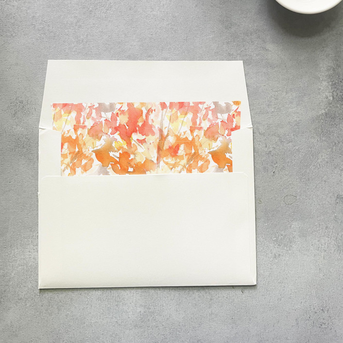 Orange Watercolor Square Envelope Liner | Set of 10 | For 5x7” invitations