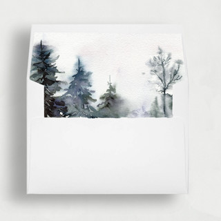 This is a green wedding envelopes by Nikki Turner called winter night | set of 25 envelope liners in standard