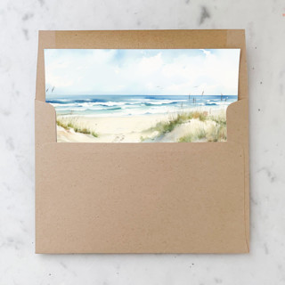 This is a multicolor wedding envelopes by Design by Laney called a7 envelope liners beach dunes square flap (set of 10) in standard