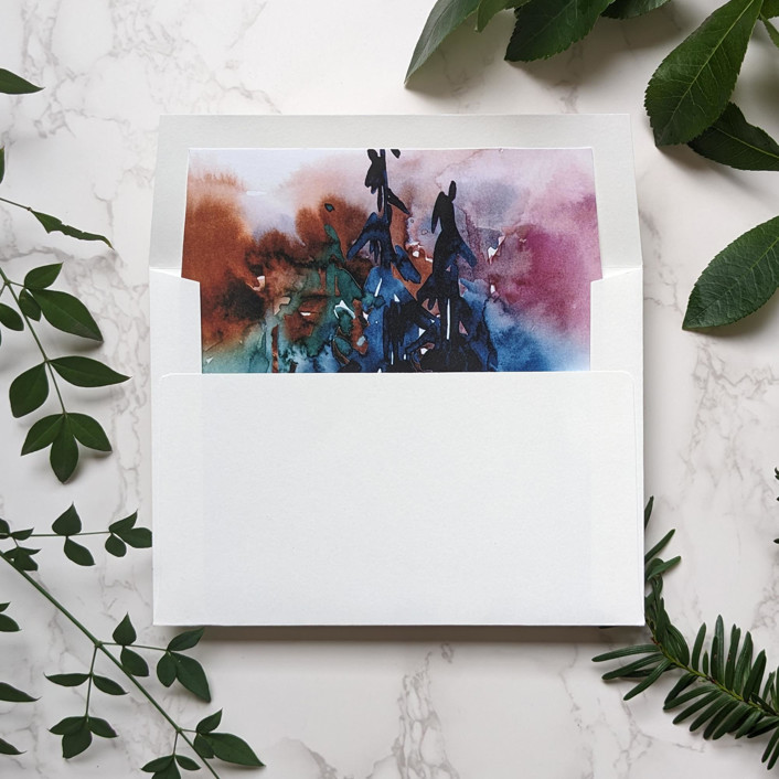 Gentle Night Watercolor Envelope Liner | Set of 10