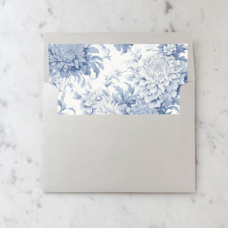 This is a blue wedding envelopes by Design by Laney called a7 envelope liners blue floral toile square flap (set of 10) in standard