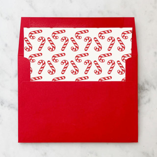 This is a red wedding envelopes by Design by Laney called a7 envelope liners candy canes (set of 10) square in standard