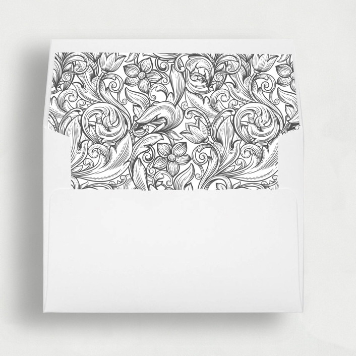 Modern Black and White Floral Liner | Set of 25 Square Envelope Liners