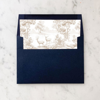 This is a beige wedding envelopes by Design by Laney called a7 envelope liners forest toile pattern square flap (set of 10) in standard
