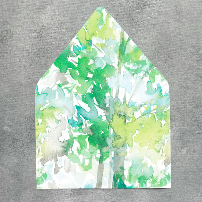 Summer Watercolor Euroflap Envelope Liner | Set of 10 | For 5x7” invitations