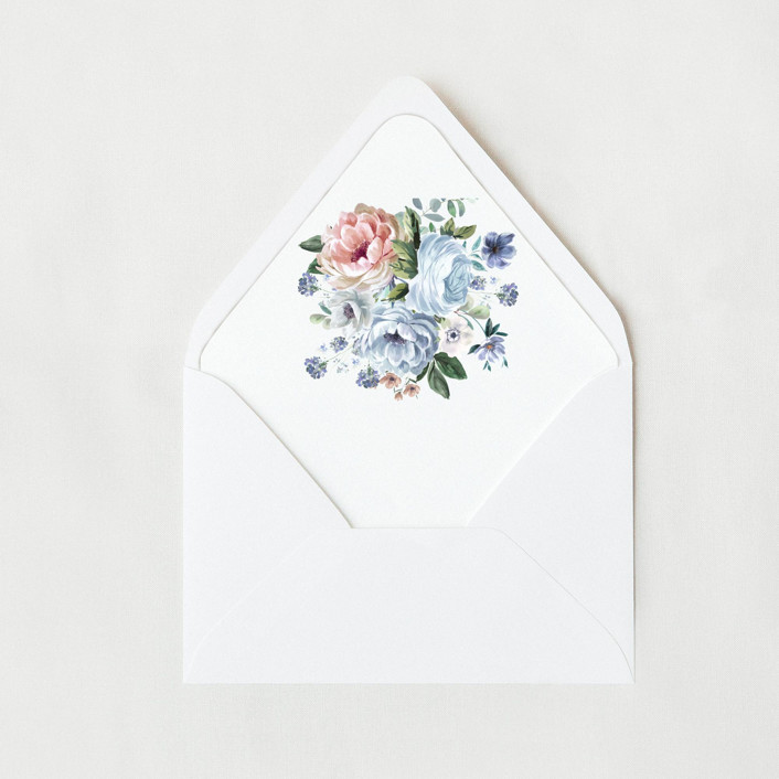 Powder Blue and Blush Floral | Set of 25 Euro Envelope Liners