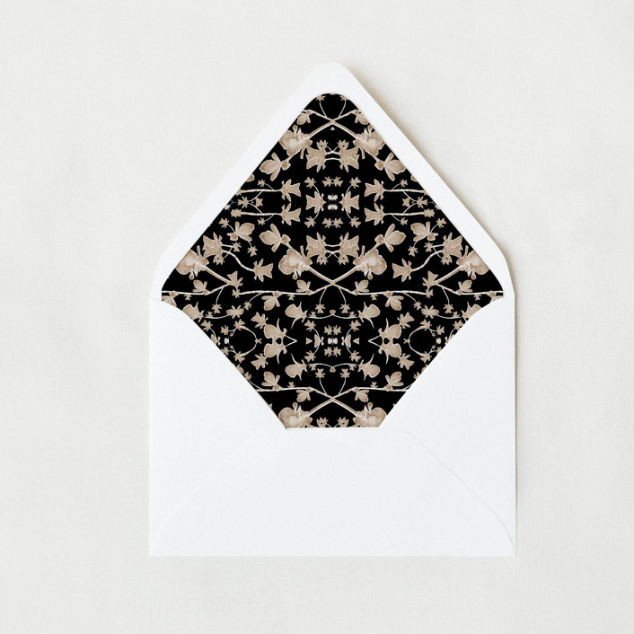 Black and Blush Pink Floral Liner | Set of 25 Euro Envelope Liners