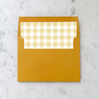 This is a gold wedding envelopes by Design by Laney called a7 envelope liners holiday gingham gold (set of 10) square in standard