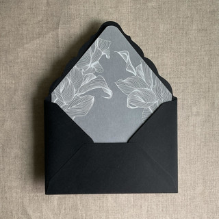 This is a white wedding envelopes by Ivory Invitations called white calla floral vellum envelope liner for a7 euro flap envelope | pack of 10 in standard