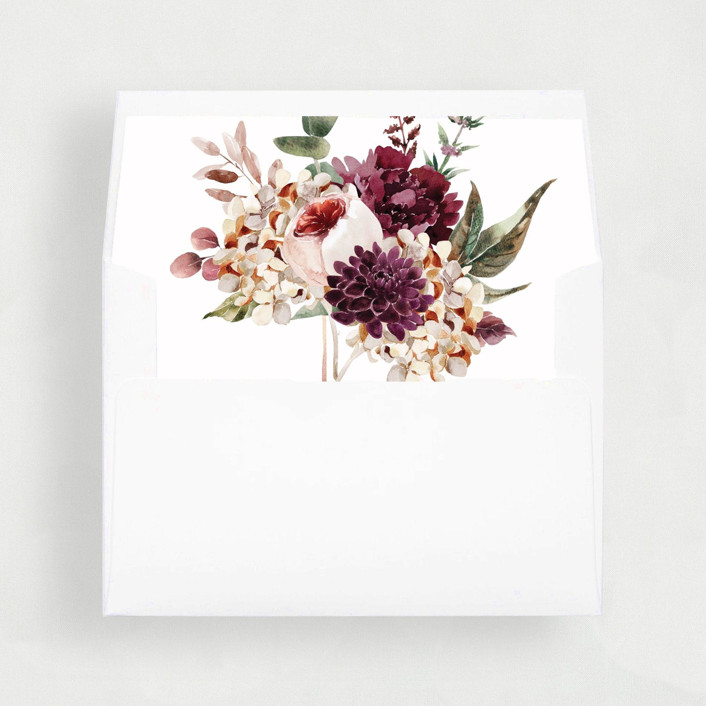 Deep Burgundy Floral  Liner | Set of 25 Envelope Liners