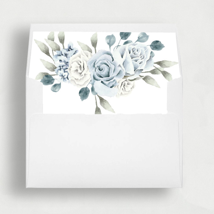 Watercolor Blue Floral Set of 25 Envelope Liners Envelope Liners by Nikki Turner Minted