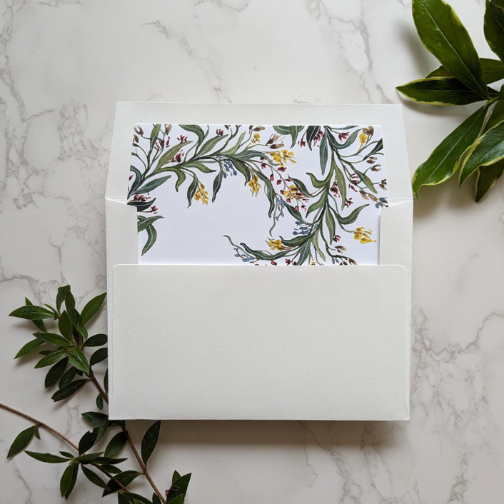 Provence Watercolor Square Envelope Liner | Set of 10