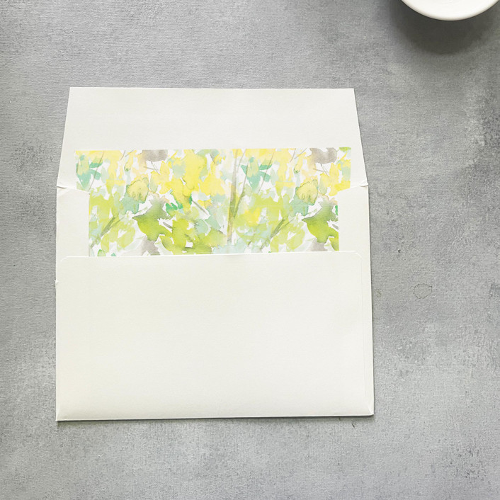 Spring Green Watercolor Square Envelope Liner | Set of 10 | For 5x7” invitations