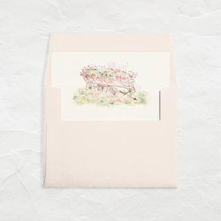This is a multicolorassorted-colors wedding envelopes by Clover and Lamb called a7 watercolor envelope liners square flap // flower cart (set of 25) in standard