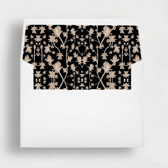 Black and Blush Pink Floral Liner | Set of 25 Square Envelope Liners