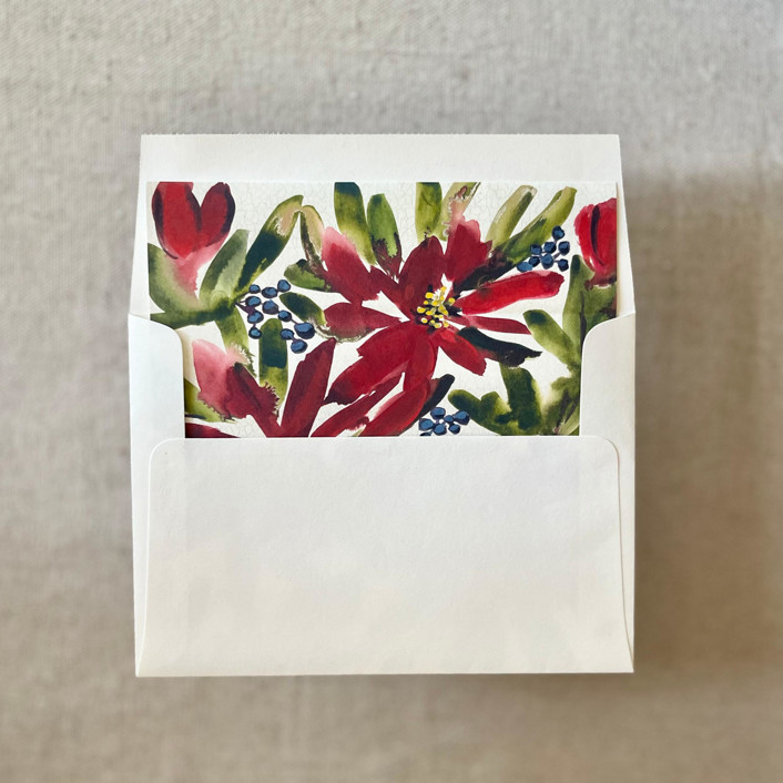 Holiday Cheer Floral Envelope Liner for A7 Envelopes (10 Pack)