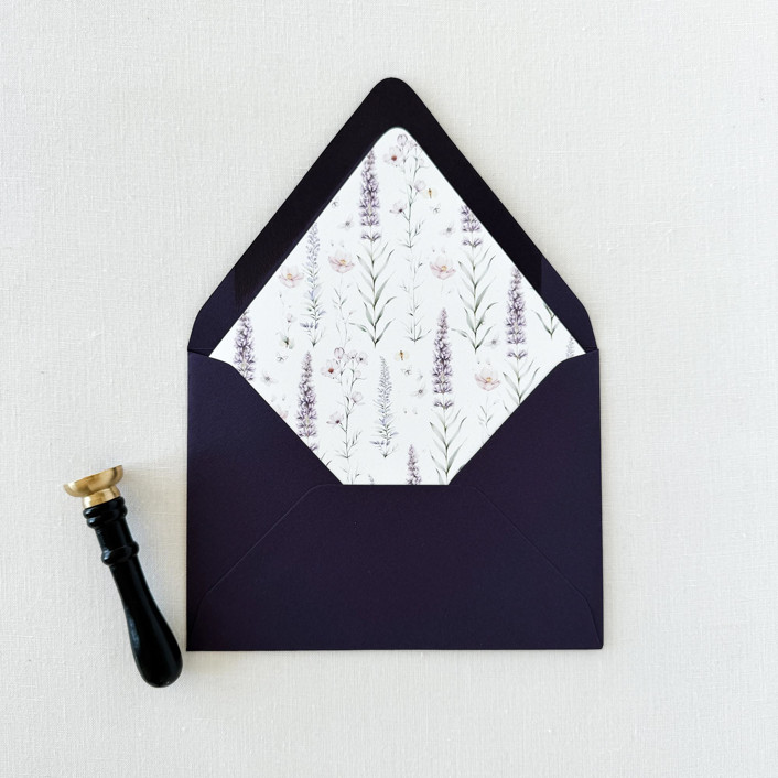 Purple Wildflower Envelope Liner, Set of 10