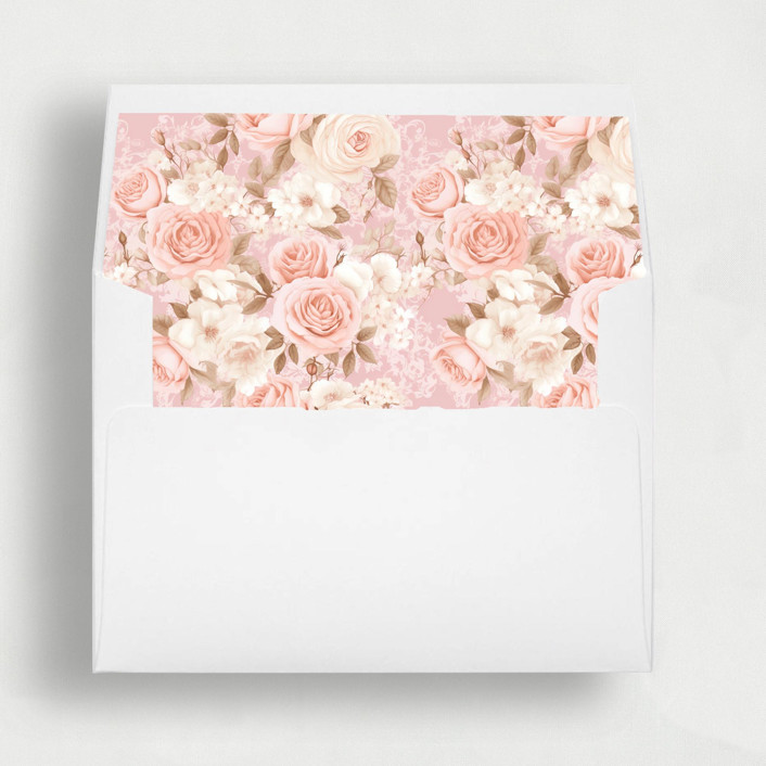 Dusty Rose and Cream Liner | Set of 25 Square Envelope Liners