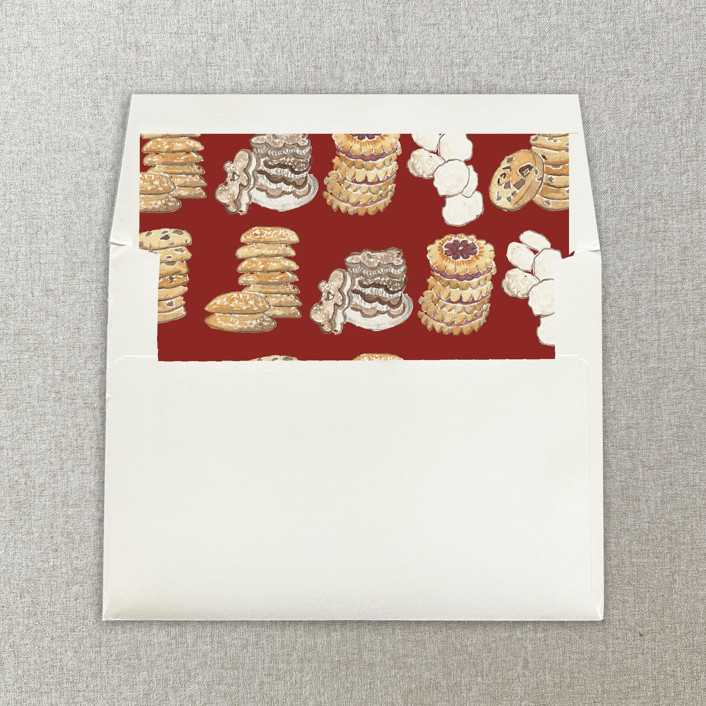 Red Stacks of Christmas Cookies Square Envelope Liner | Set of 10