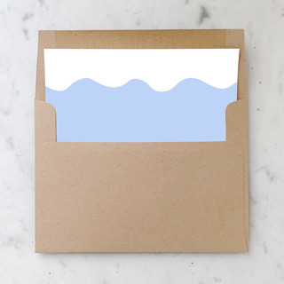 This is a blue wedding envelopes by Design by Laney called a7 envelope liners blue squiggle square flap (set of 10) in standard