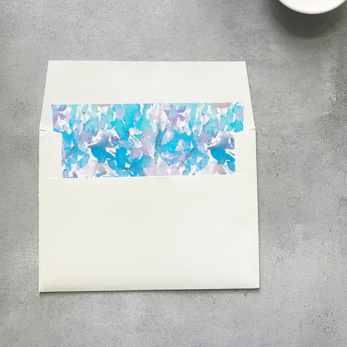 Winter Watercolor Square Envelope Liner | Set of 10 | For 5x7” invitations