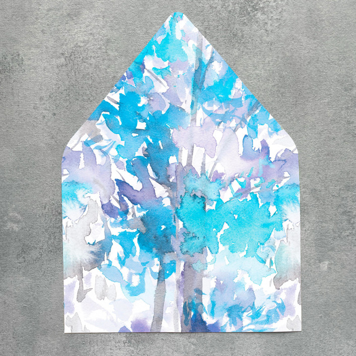 Blue and Purple Watercolor Euroflap Envelope Liner | Set of 10 | For 5x7” invitations