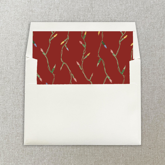 Red Christmas Lights Square Envelope Liner | Set of 10