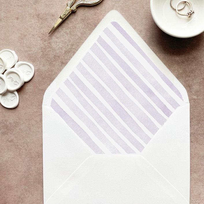 Striped Lavender Envelope Liner Set of 10 For 5x7” invitations