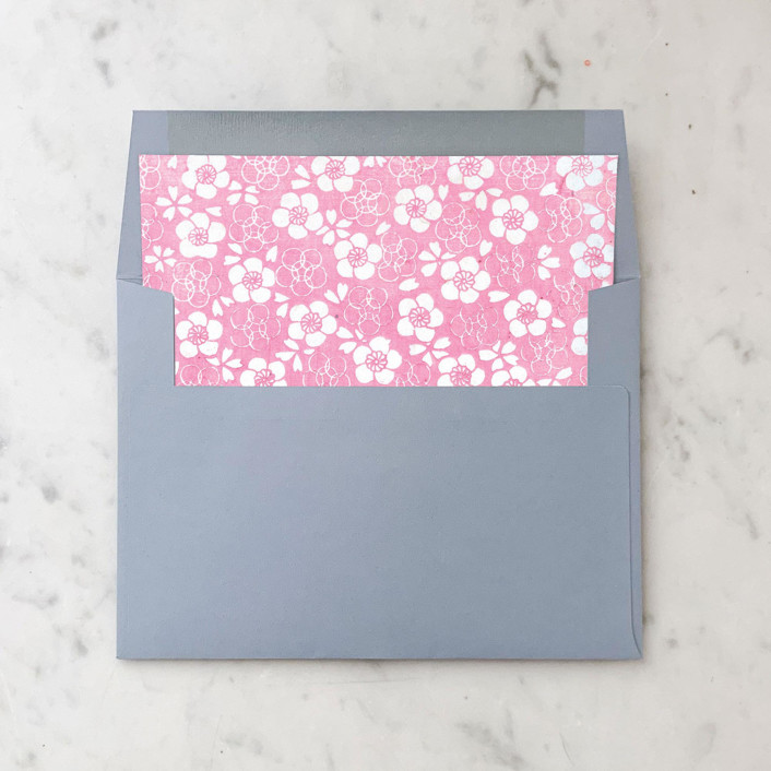 A7 Envelope Liners Baby Pink Flowers Square Flap (set of 10)