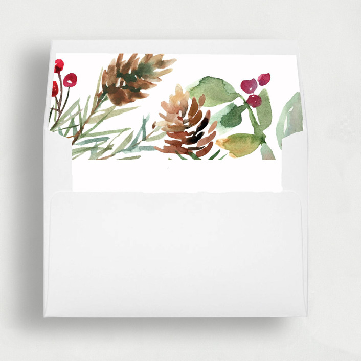 Watercolor Pinecone Berry | Set of 25 Envelope Liners