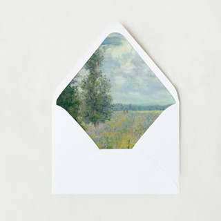 This is a green wedding envelopes by Nikki Turner called watercolor forest art | set of 25 euro envelope liners in standard