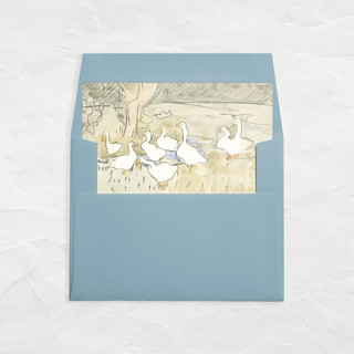 This is a multicolorassorted-colors wedding envelopes by Clover and Lamb called a7 envelope liners square flap // darling ducks (set of 25) in standard