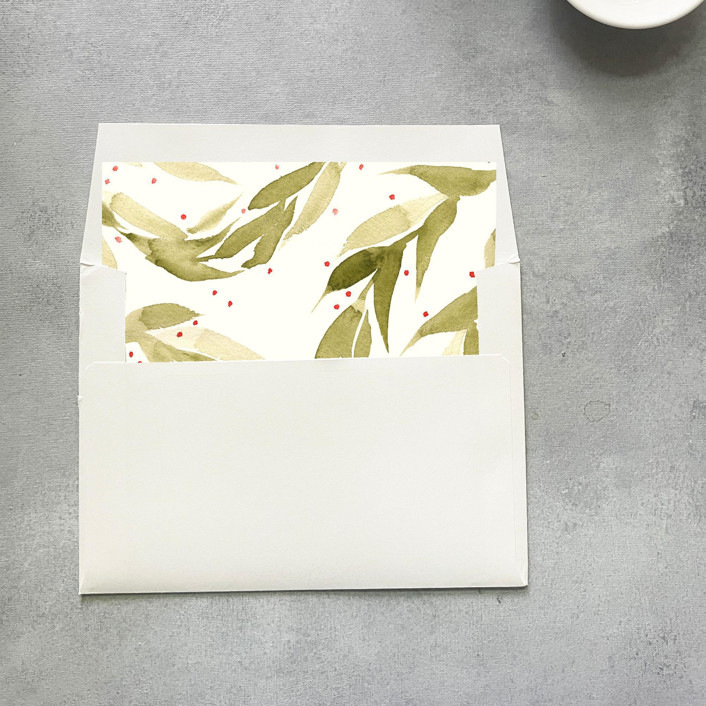 Mistletoe Wreath Square Envelope Liner | Set of 10