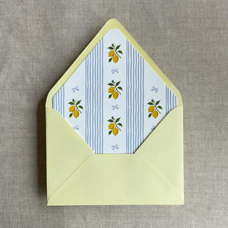 This is a blue wedding envelopes by Ivory Invitations called blue lemon envelope liner for a7 euro flap envelope | pack of 10 in standard