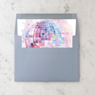 This is a multicolor wedding envelopes by Design by Laney called a7 envelope liners watercolor disco ball square flap (set of 10) in standard