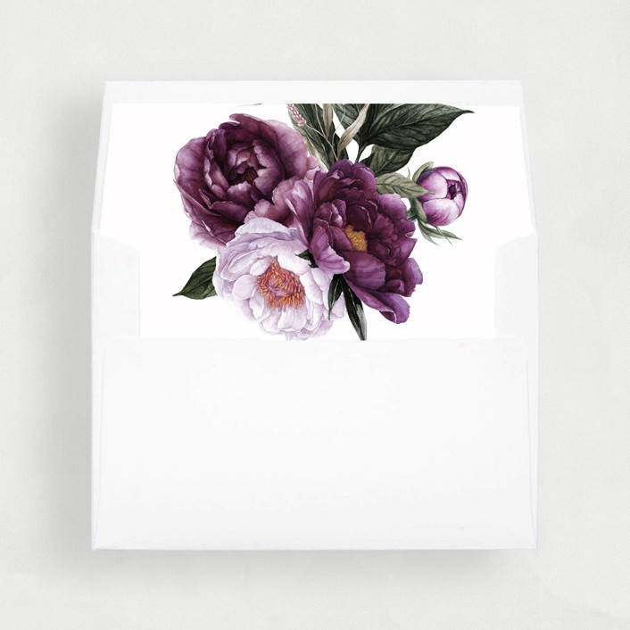 Deep Purple Floral  Liner | Set of 25 Envelope Liners