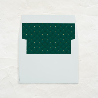 This is a green wedding envelopes by Clover and Lamb called a7 envelope liners square flap // holiday tuft (set of 25) in standard