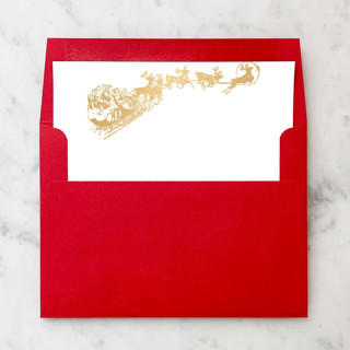 This is a gold wedding envelopes by Design by Laney called a7 envelope liners santa and reindeer (set of 10) square in standard