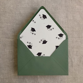 This is a black wedding envelopes by Ivory Invitations called congrats graduation envelope liner for a7 euro flap envelope | pack of 10 in standard