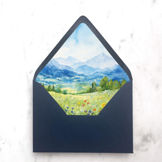 This is a multicolor wedding envelopes by Design by Laney called a7 envelope liners mountain watercolor (set of 10) in standard